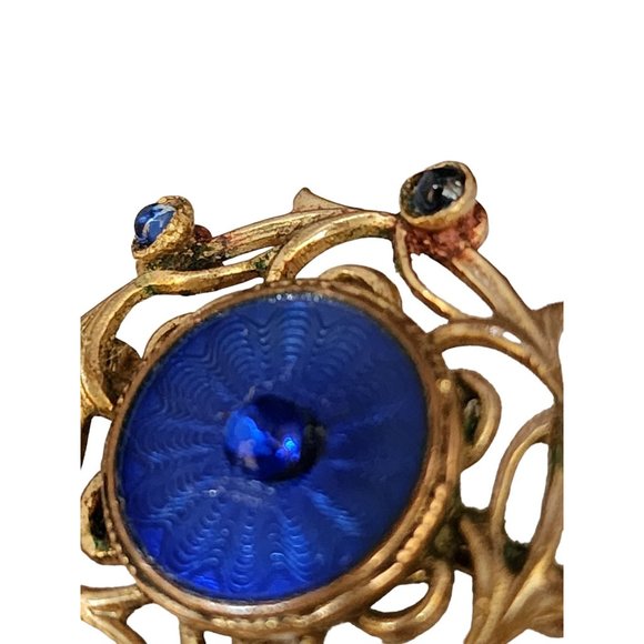 Vintage Guilloche Probably Gold Filled Brooch (A4044) - Picture 3 of 5